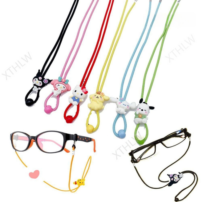 Xthlw แว่นตา lanyard anti-lost การ์ตูนคอแขวนแว่นตา Pochacco Cinnamoroll สายคล้องคอ anti-skid kawaii แว่นตากันแดดเด็กผู้หญิง lanyard
