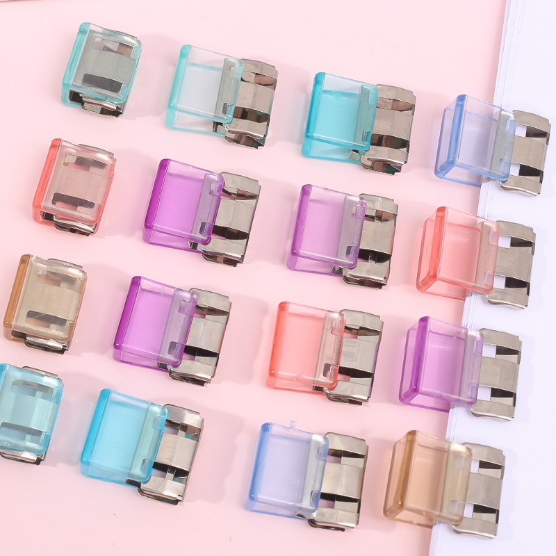 คลิปดัชนีแฟ้มพลาสติกสีสันสดใส 10 ชิ้น - คลิป Pusher Binder ที่เรียบโปร่งใส - โฟลเดอร์คัดแยกเอกสารโรงเรียนสํานักงาน