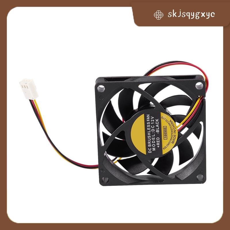 skjsqygxyc70x70mm 12v 3-Pin PC เคสคอมพิวเตอร์ CPU DC Brushless Cooler พัดลมระบายความร้อนสีดํา