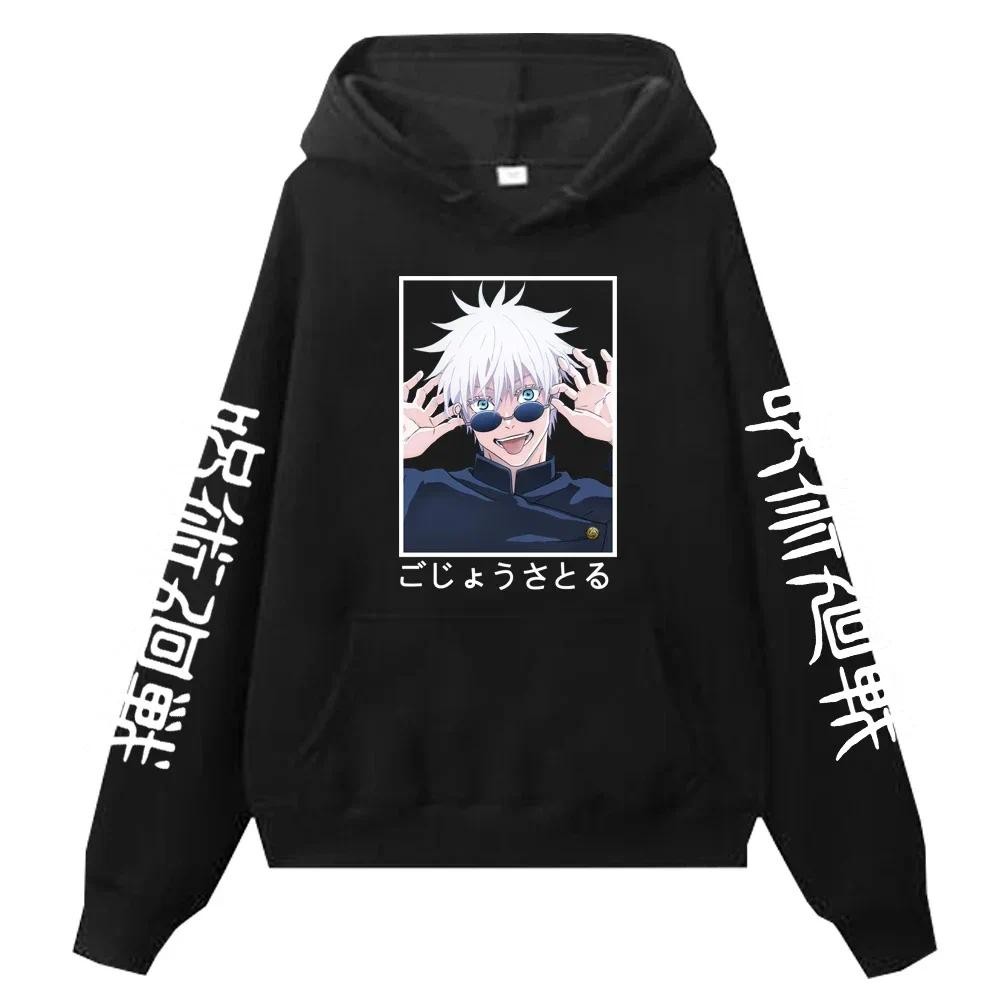 2024 Jujutsu Kaisen Satoru Gojo มังงะพิมพ์ Hoodie Unisex Warm ขนาดใหญ่ฤดูหนาวเสื้อกันหนาว