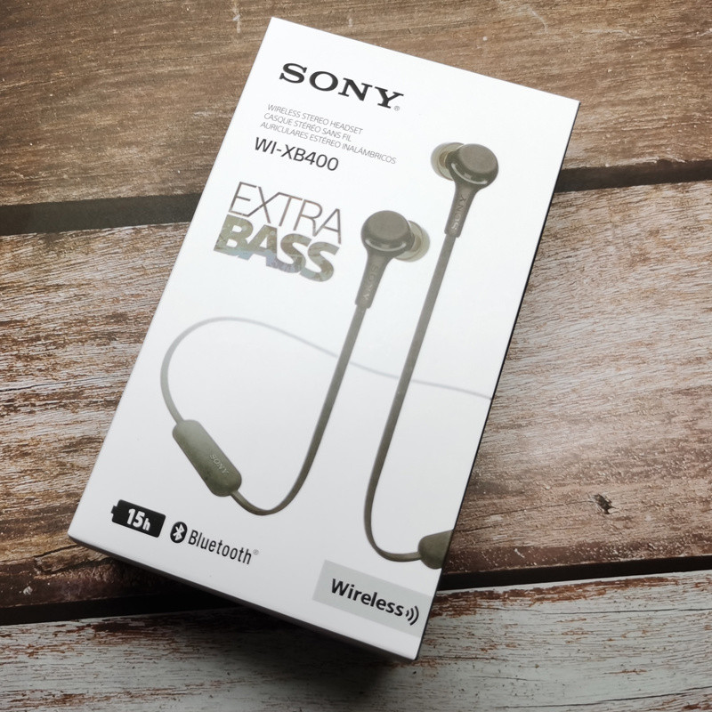 Sony ชุดหูฟัง WI-XB400 ชนิดใส่ในหูแขวนคอไร้สายบลูทูธวิ่งกีฬาซับวูฟเฟอร์หูฟังเพลง