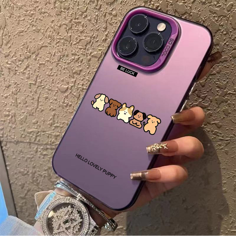 โลหะชุบโลหะด้วยไฟฟ้า ไอโฟนสัตว์น้อยน่ารักfor 11 iPhone 12 13 14 15Pro MAX X XS XR 7 8Plus เคสโทรศัพท์