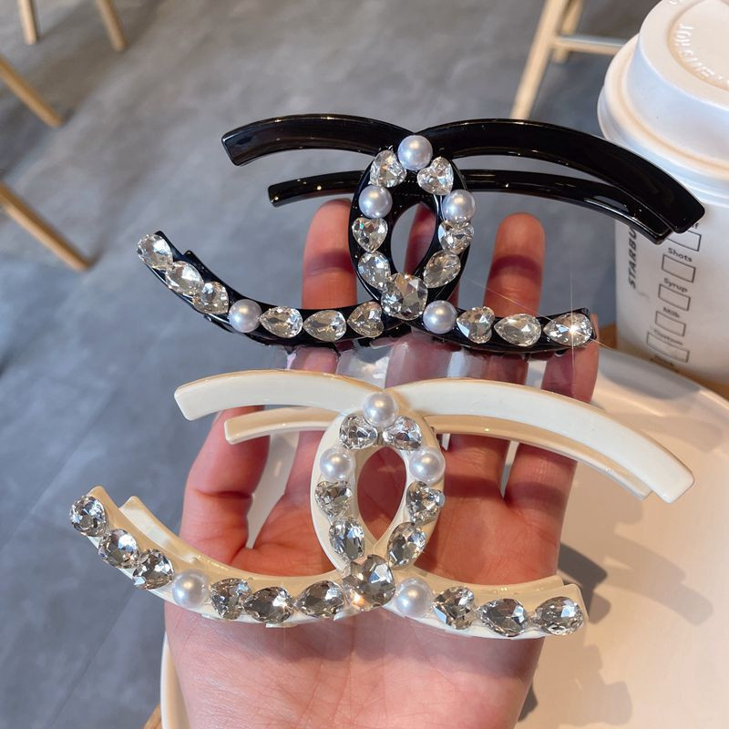 French Rhinestone Pearl Big Clip Shark Clip Simple Light Luxury Fashion Hair Clip