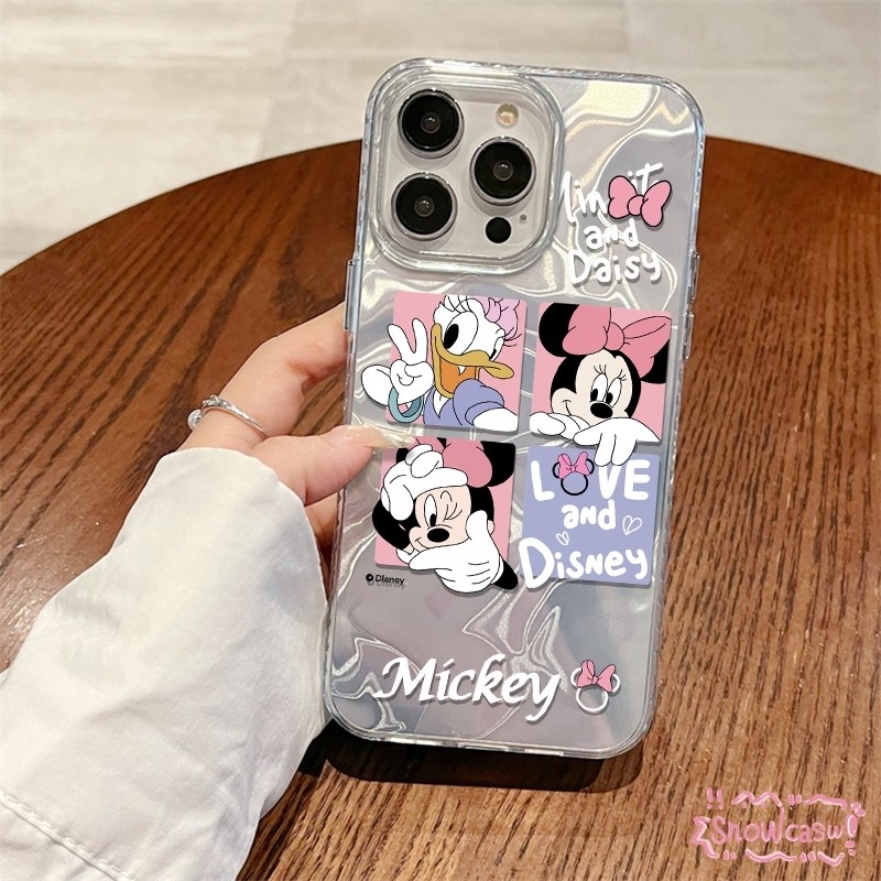 สี่พระราชวังกริดกราฟฟิตี้น่ารักมิกกี้เมาส์โดนัลด์ดั๊กคู่รั เคสIPhone 11 13 15 14 12 Pro Max X XR XS Max 7 8 Plus SE 2022
