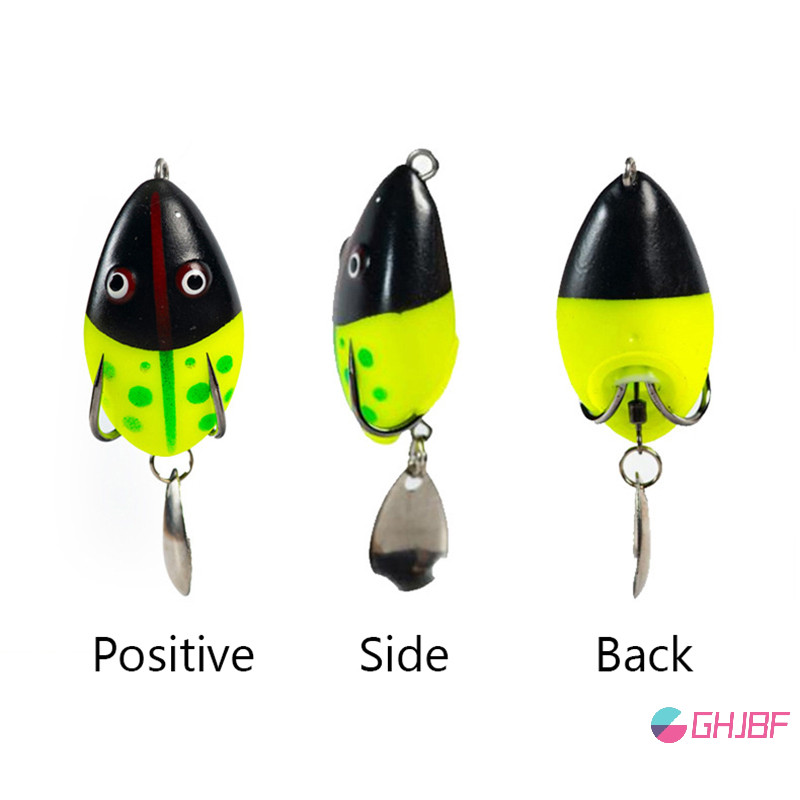 Ghjbf] 4 ซม./5.3g Soft Frog Fishing Lure Mini Soft Lure Double Hooks Top Water Ray Frog เหยื่อเทียม ศนเดิม คอเต่า