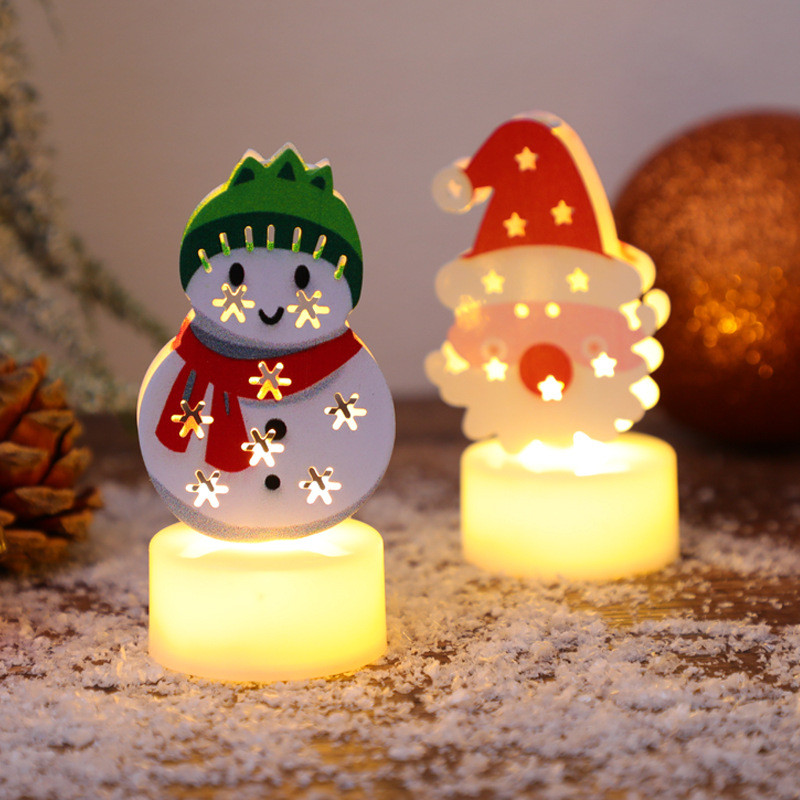 พร้อมส่ง ไฟ LED กลางคืน ซานตาคลอสสำหรับตกแต่งต้นคริสต์มาสเครื่องประดับซานต้า/ตุ๊กตาหิมะเรืองแสง