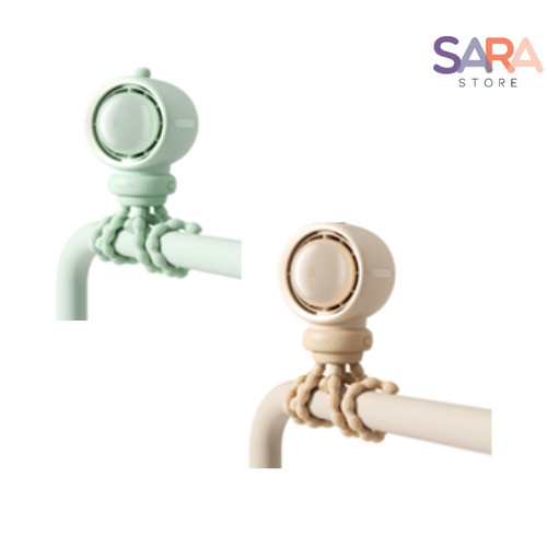 Jisulife Life2S Stroller Fan Mint Green/Brown-พัดลมพกพาสำหรับรถเข็นเด็ก รุ่น Life2S Stroller Fan