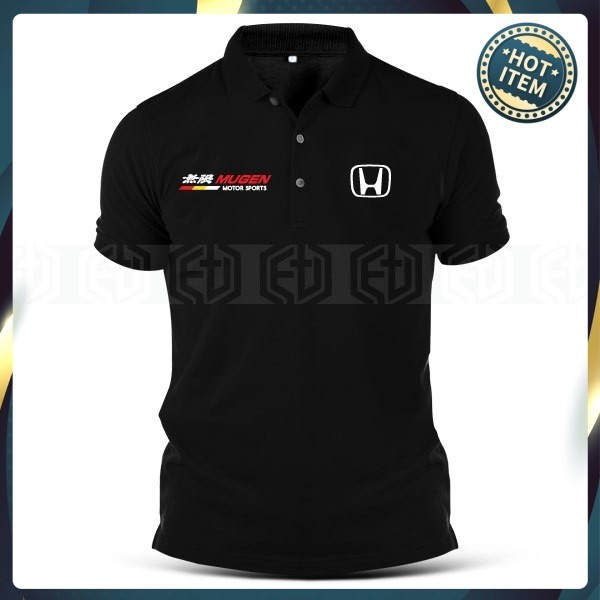 Honda Mugen Motorsport Sulam Racing HRC VTEC ประเภท R Casual Cotton Baju Unisex เสื้อโปโลเสื้อยืดเสื้อ Pakaian