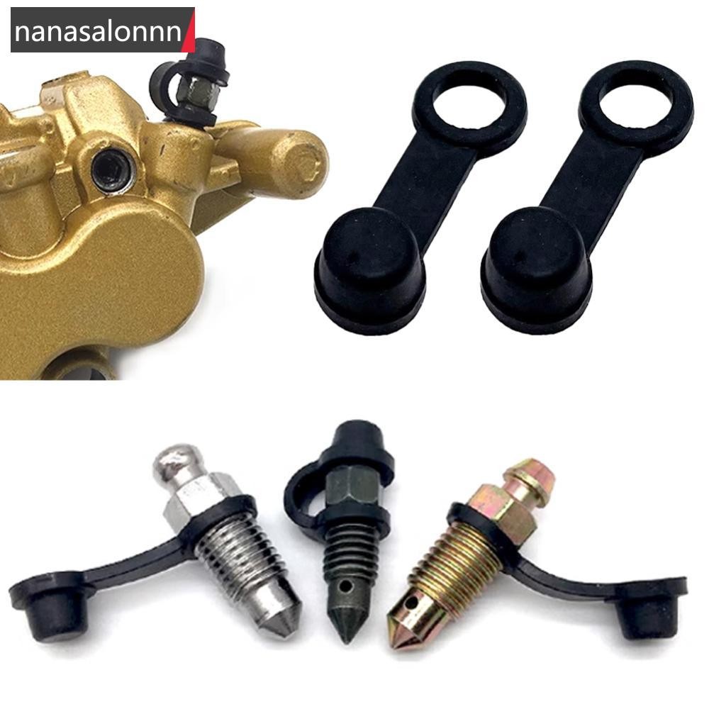 Nanasn| 3ชิ้นรถรถจักรยานยนต์เบรกปั๊มฝุ่นหมวกน้ํามันท่อระบายน้ําสกรูหมวกเบรกคาลิปเปอร์ปิดผนึกจุกนมสกรูยางฝุ่นหมวกปกอุปกรณ์เสริม จ8เจ7