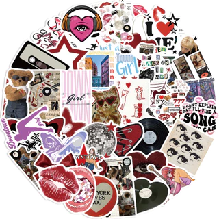 💥พร้อมส่ง💥Downtown Y2K Girls INS sticker สติกเกอร์กันน้ำรูปแบบที่แตกต่างกัน 50ชิ้น