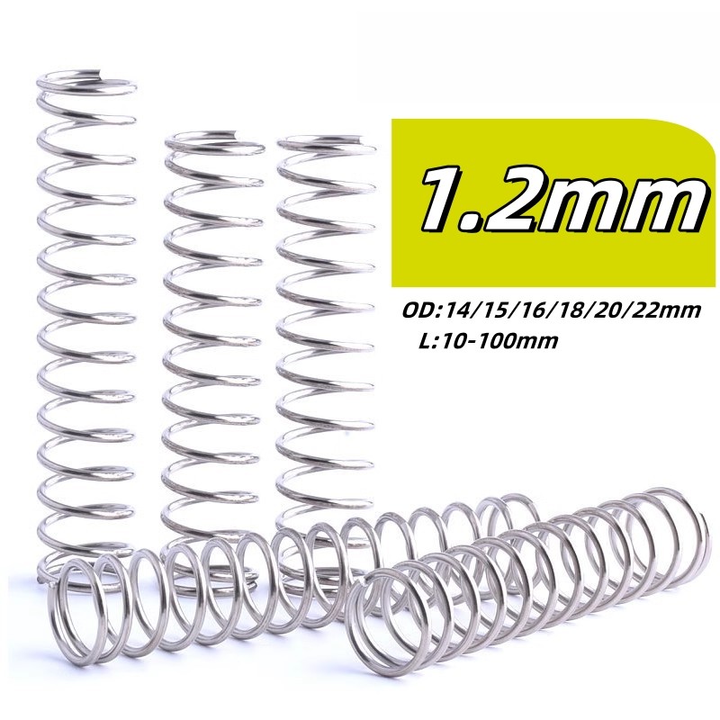 สปริงบีบอัด สปริงกลับ สแตนเลส 304 สปริงบีบอัด d1.2mm * OD14-22mm * L10-100mm (XDT-VN)
