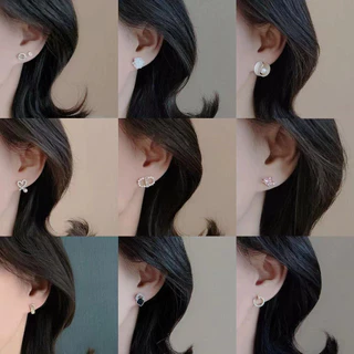 ต่างหูแฟชั่นที่สวยหรูขนาดเล็กเกาหลี ส925 เงิน