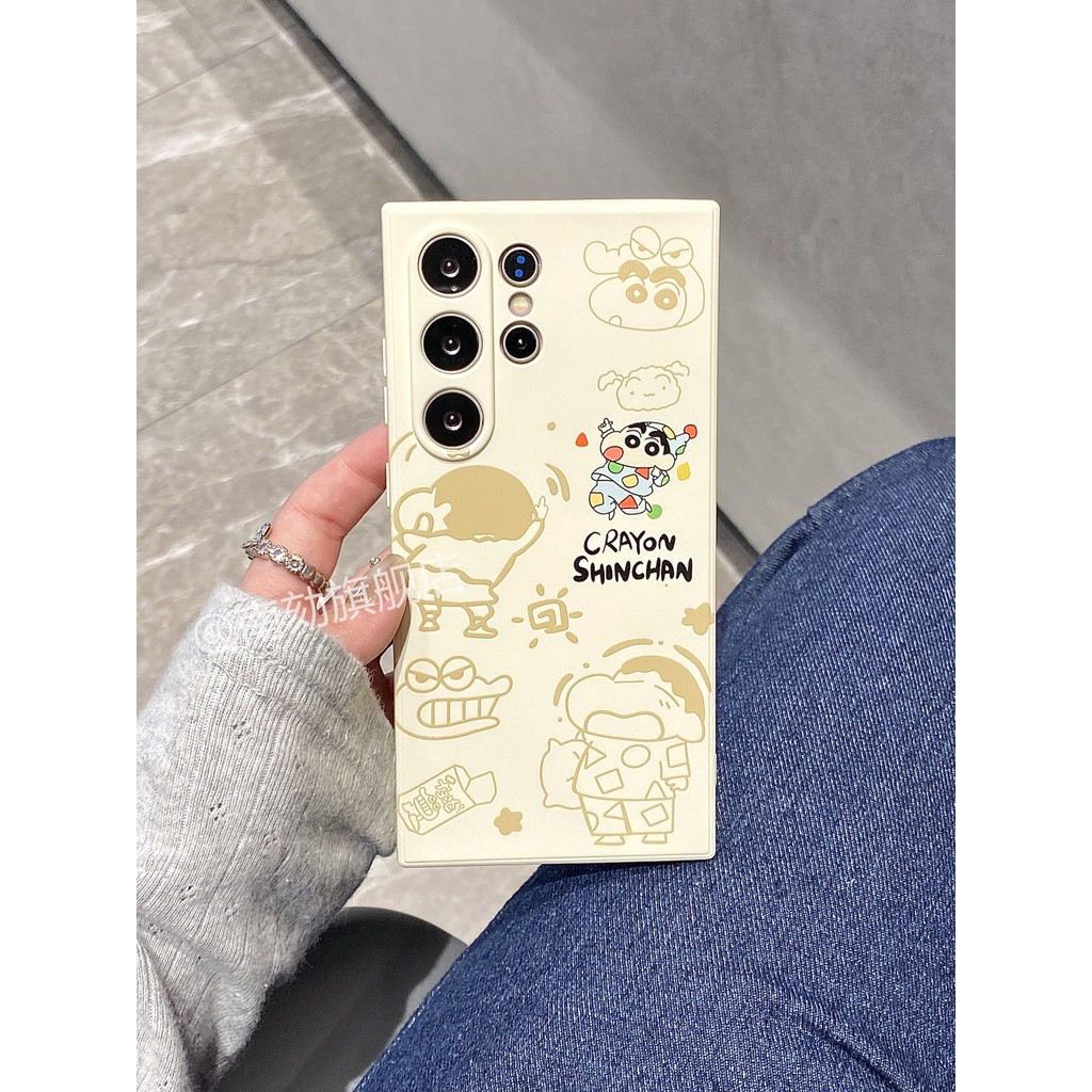 เหมาะสําหรับ Samsung s24ultra เคสโทรศัพท์เป็น s23u Crayon Shin-Chan s22 Plus Ten s21fe Ah a55note20s10s20a54a53 น่ารัก 5g ซิลิโคนเหลวจะไม่ชน Niche ins