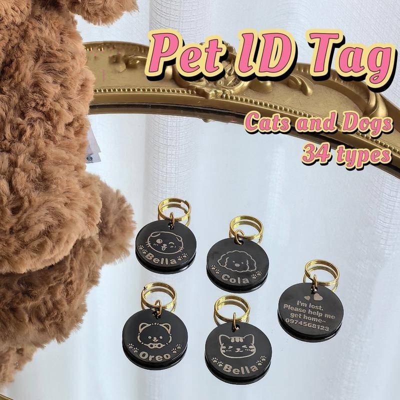 ฟรีแกะสลักPet ชื่อแท็กสุนัข 2.5 ซม. ID แท็กสีดําแมวที่กําหนดเองรูปแบบที่แตกต่างกันแท็กสุนัขแท็กส่วนบุคคลแกะสลัก