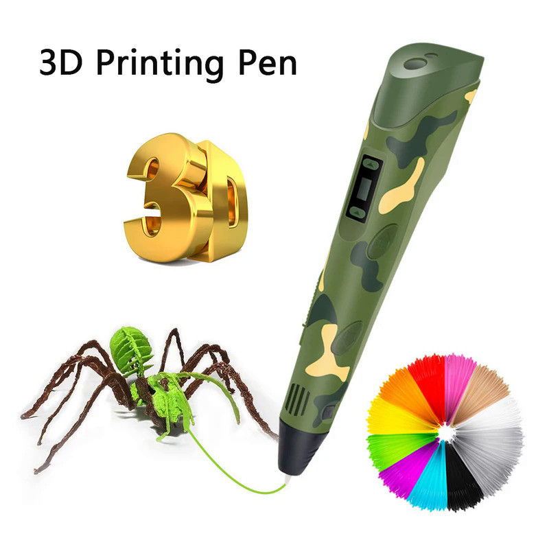 3D Pens DIY 3D Camouflage Printer Pen Drawing Pens 3D Printing Gift Boxes for Kids With PLA Filament