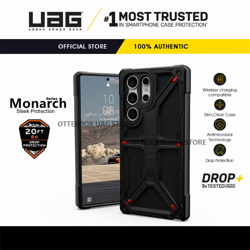 Uag Samsung S23 Ultra S22 Ultra / Galaxy S23 S22+ Plus Case Monarch Kevlar Premium Rugged Slim กันกระแทกฝาครอบป้องกัน