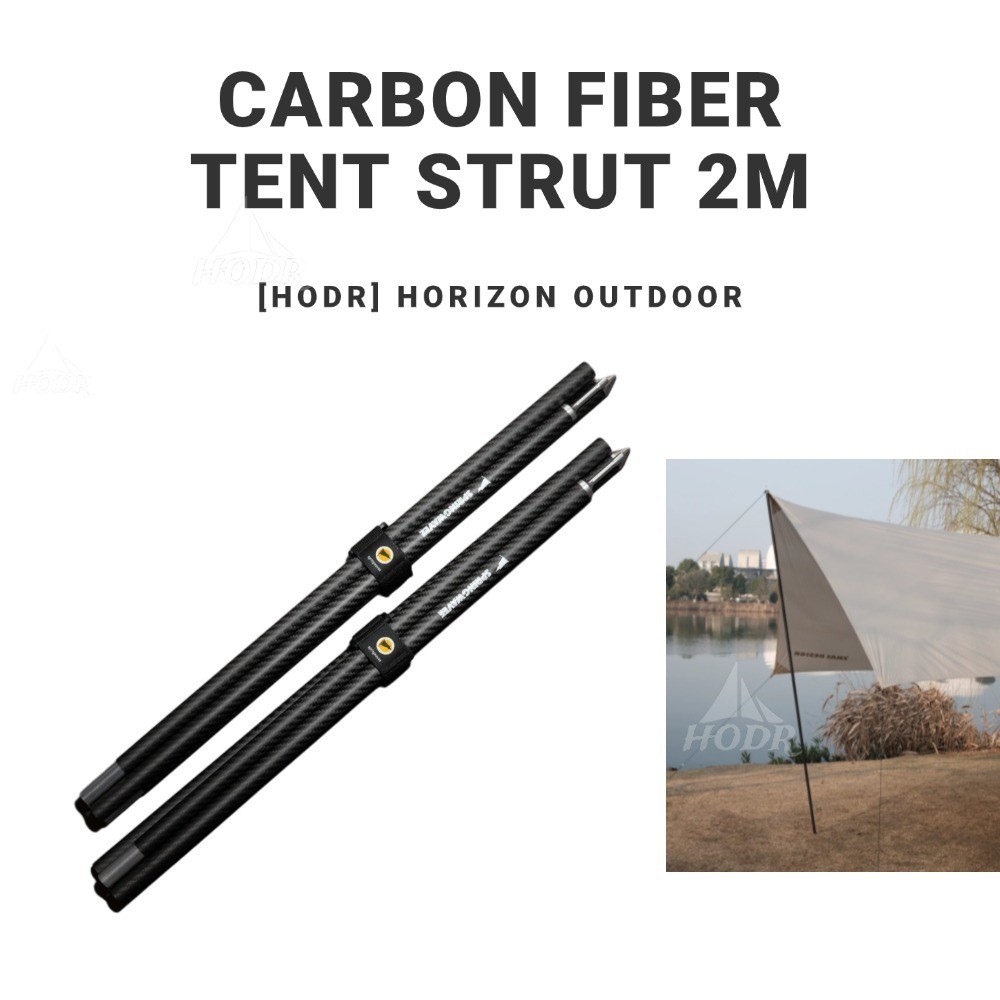 [HODR] เสาเต็นท์แคมป์ปิ้งกลางแจ้งเต็นท์ Strut 2M คาร์บอนไฟเบอร์เต็นท์แบบพกพาสี่ส่วนเสารองรับสําหรับหลังคา Tarp Flysheet