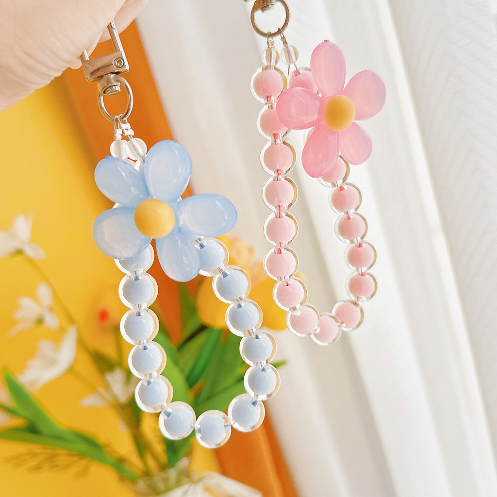 COD สายโซ่คล้องโทรศัพท์มือถือ อะคริลิค ประดับคริสตัล ลายการ์ตูนหมี สตรอเบอร์รี่น่ารัก สีสันสดใส แฟชั่นสําหรับผู้หญิง