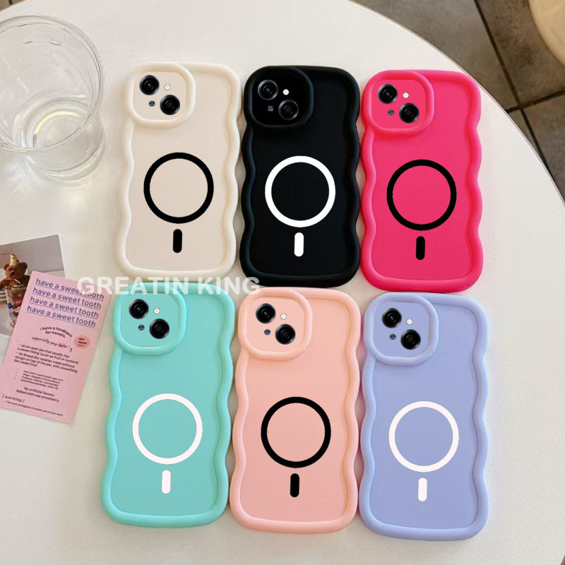 Tecno POP 9 /Spark Go 1 /Spark Go 2025 เคสโทรศัพท์สีสันสดใส Soft TPU Macaron Wave พร้อมสติกเกอร์ชาร์จไร้สาย