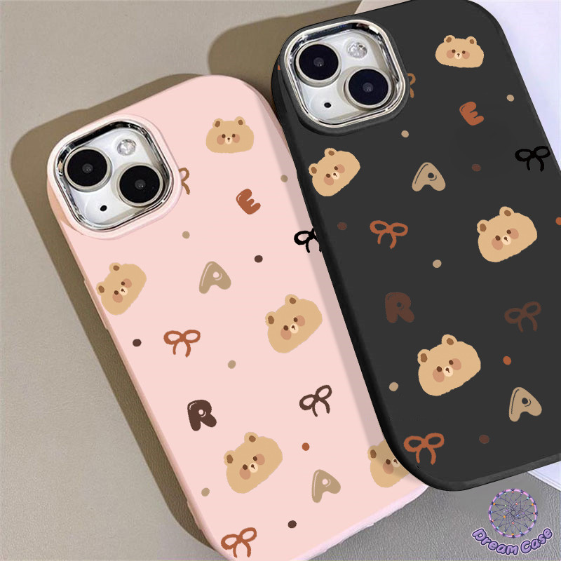 การ์ตูนหมีน่ารักโบว์ผูกนุ่มเคสเข้ากันได้กับ IPhone 15 13 11 14 12 Pro Max 7Plus XR X XS Max 14 6 8 15 Plus SE 2020 - รูปที่ 6
