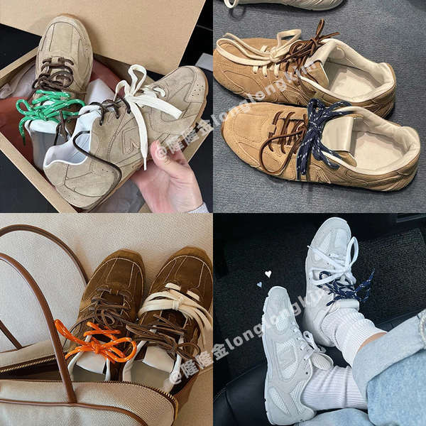 Longlongkim ปรับให้เข้ากับ NB co branded Miu ลูกไม้สีเขียวกับรองเท้าผ้าใบรองเท้าฝึกซ้อมเยอรมันย้อนยุคเดียวกัน DIYfbthree01.th20240923235201