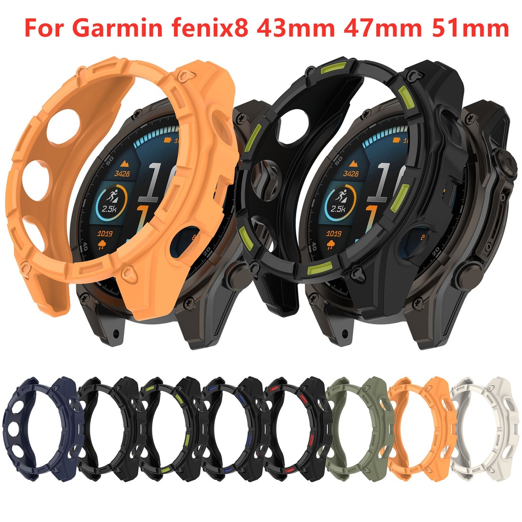 Soft Tpu สําหรับ Garmin Fenix 8 นาฬิกาป้องกันกันชนสําหรับ Garmin Fenix8 43 มม.47 มม.51 มม.