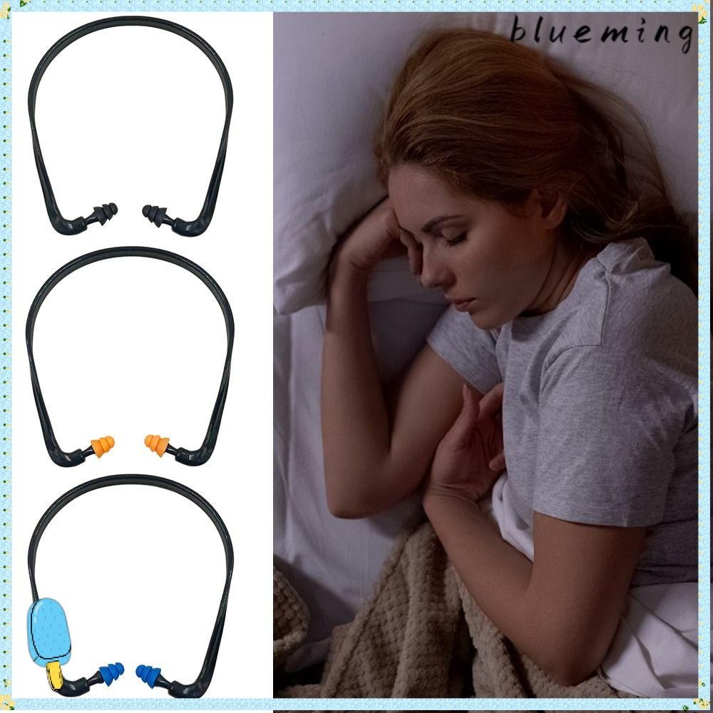 Blueming2 ที่อุดหูแบบติดศีรษะ,ตัวป้องกันซิลิโคนอ่อนนุ่มป้องกันเสียงรบกวน Earmuff, เครื่องมือเดินทางทํางาน Sleeping ลดเสียงรบกวนปลั๊กอุดหู