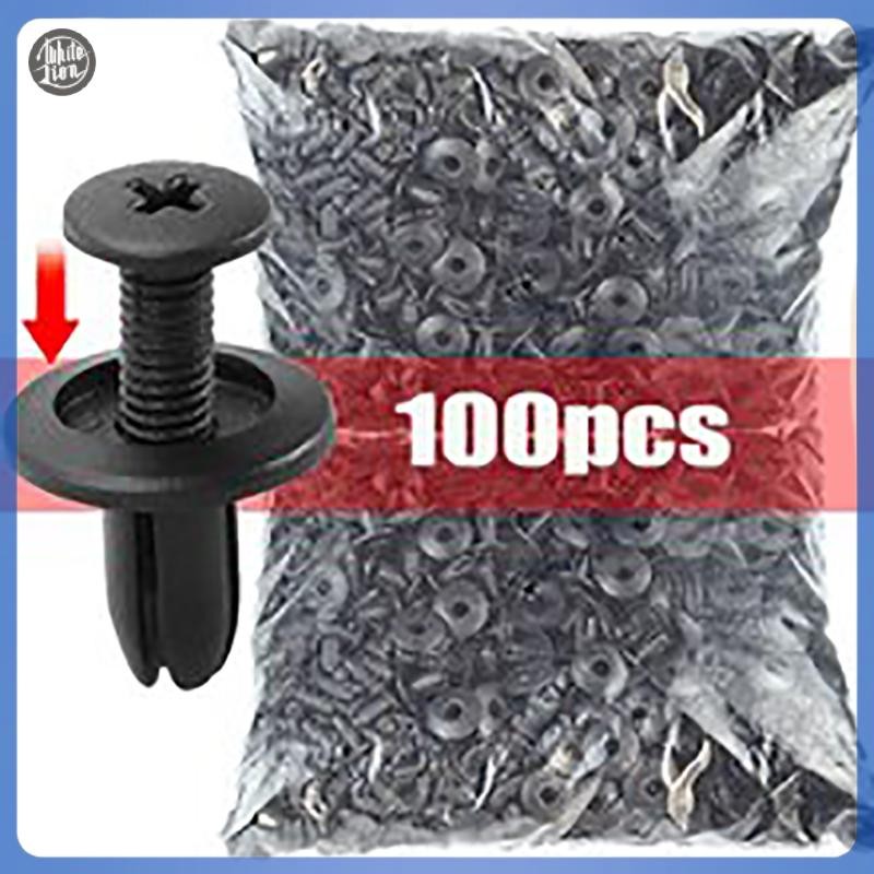 Wl| 50/100pcs 8 มม.พลาสติก Rivets Fasteners สกรูรถกันชน Fender สีดํา Rivet รถ Fastener คลิปสําหรับ TRX680 TRX650 ใหม่