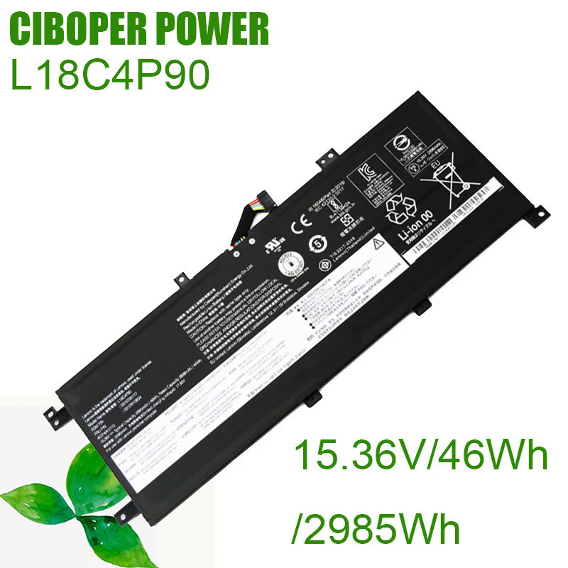 CP Laptop Battery L18M4P90 SB10T83120 SB10T83177 L18D4P90 L18C4P90 46Wh/2985mAh For ThinkPad S2 2019