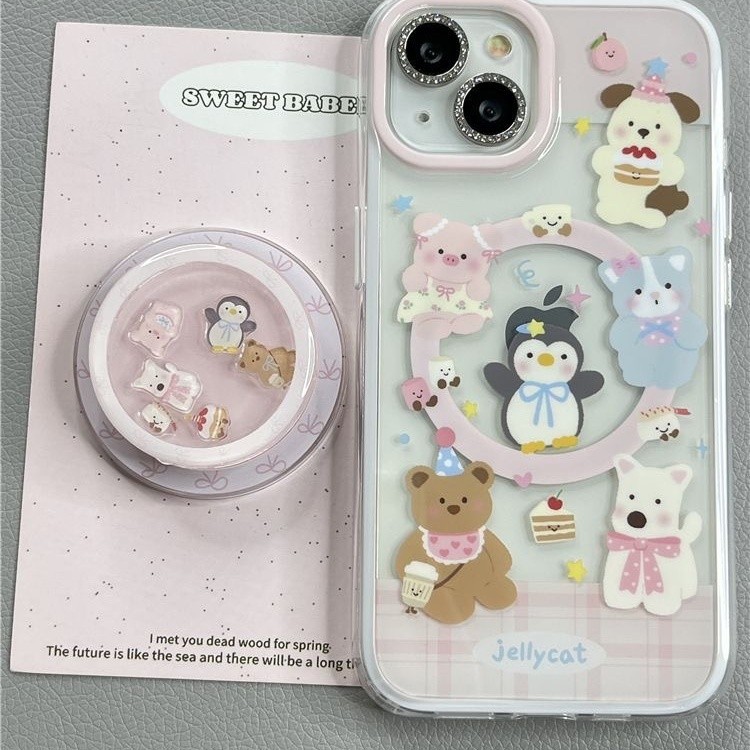[G-Plus Studio] [iPhone16] Penguin Shaking Music Magnetic Bracket เหมาะสําหรับเคสโทรศัพท์ iPhone16Pr