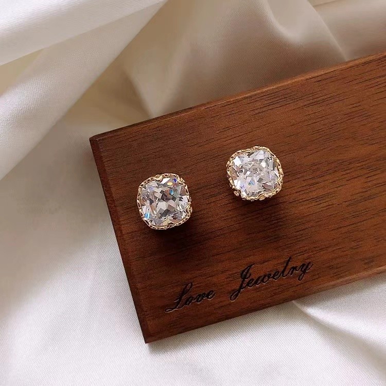 ต่างหูเกาหลีมินิต่างหูสี่เหลี่ยมประณีต 2024 ใหม่ - รูปที่ 6