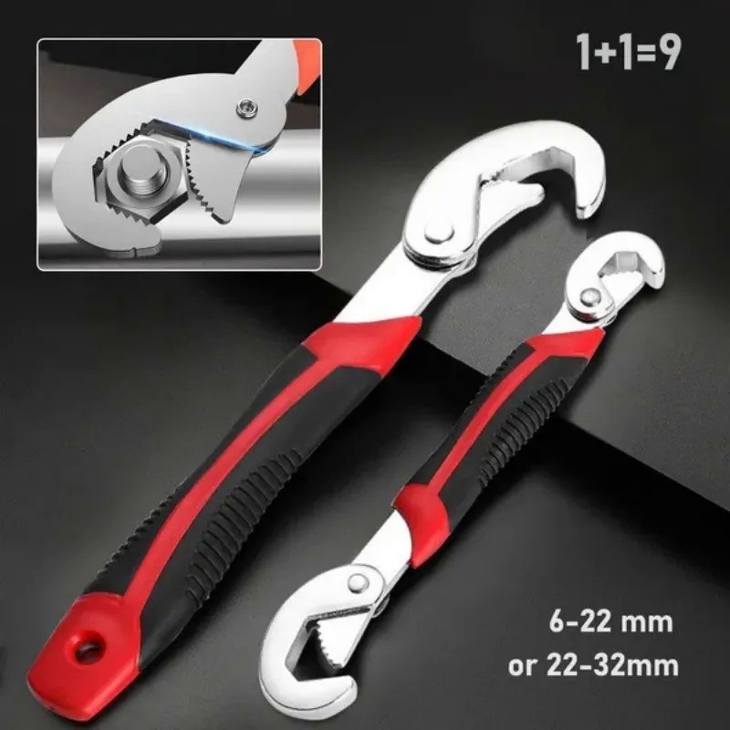 Universal Adjustable Wrench Tool Set Multifunctional Large Opening Double-Ended Pipe Live Mouth Plie
