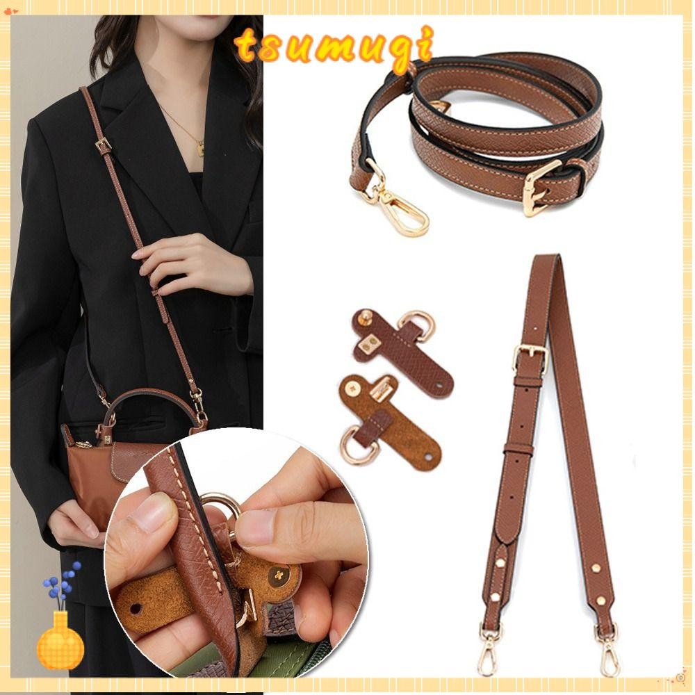 LONGCHAMP Tsumugi สายหนังแท้, Punch-ฟรีสายคล้องไหล่ Transformation Buckle,กระเป๋าอุปกรณ์เสริมกระเป๋าถือCrossbodyเข็มขัดสําหรับLongchamp