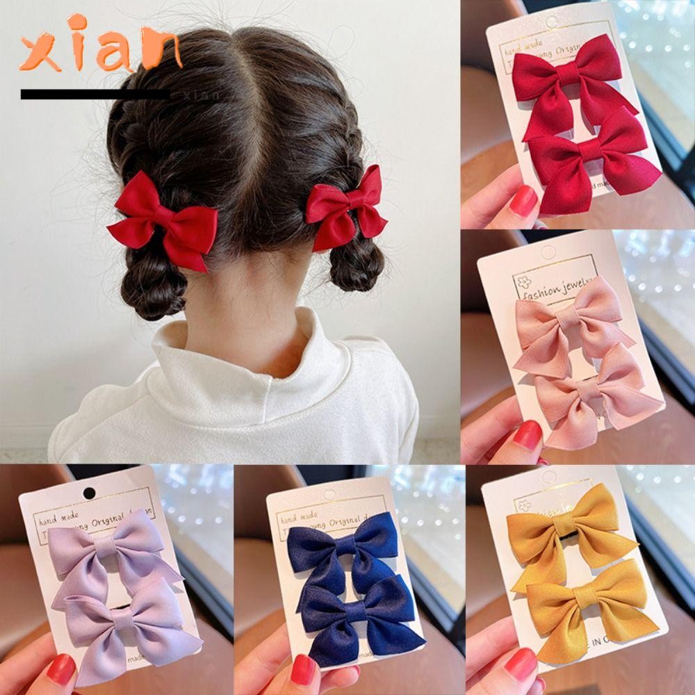 Xianen โบว์ติดผม Barrettes, Bowknot Soild สีคลิปผมเด็ก, อุปกรณ์เสริมผมน่ารัก Mini Baby Hairpins สาวน้อยหวาน
