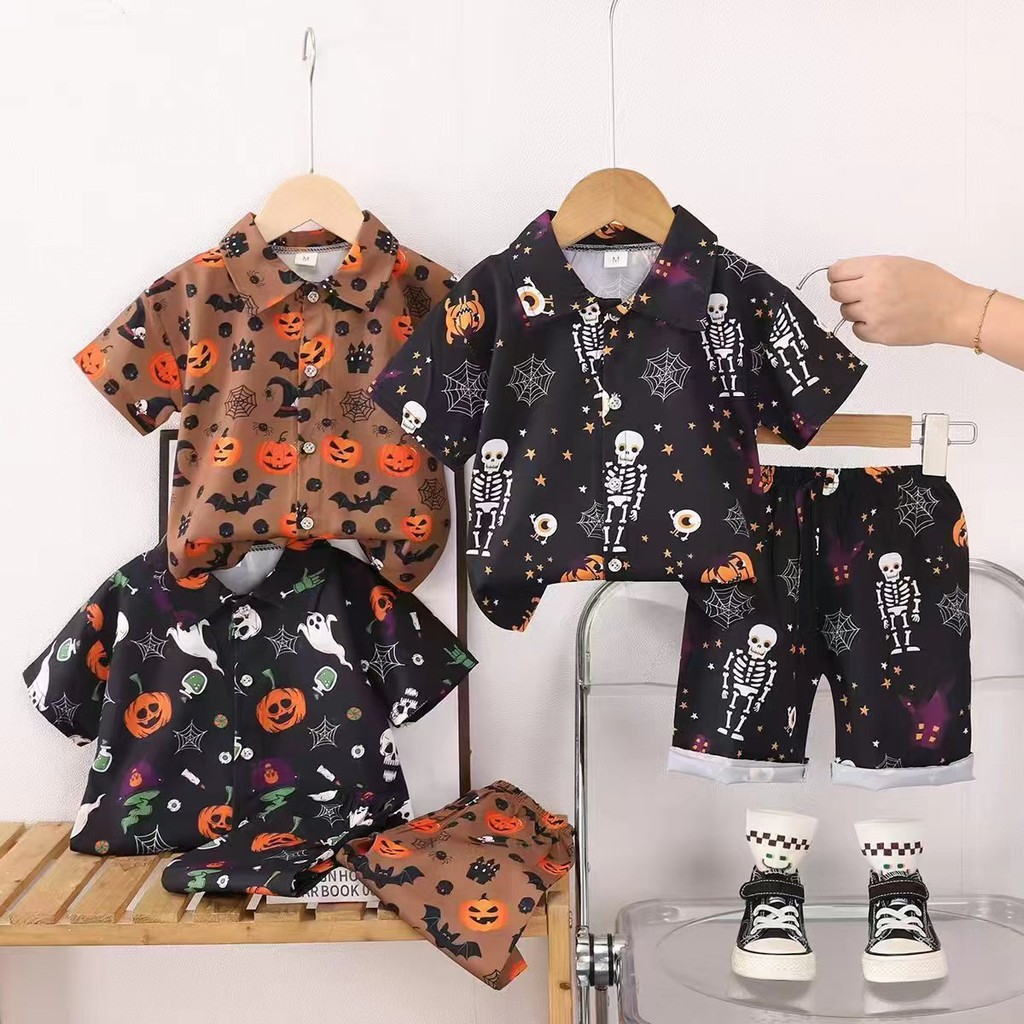 ชุดเด็กHalloween เสื้อคดปก+กางเกง ฮาโลวีน