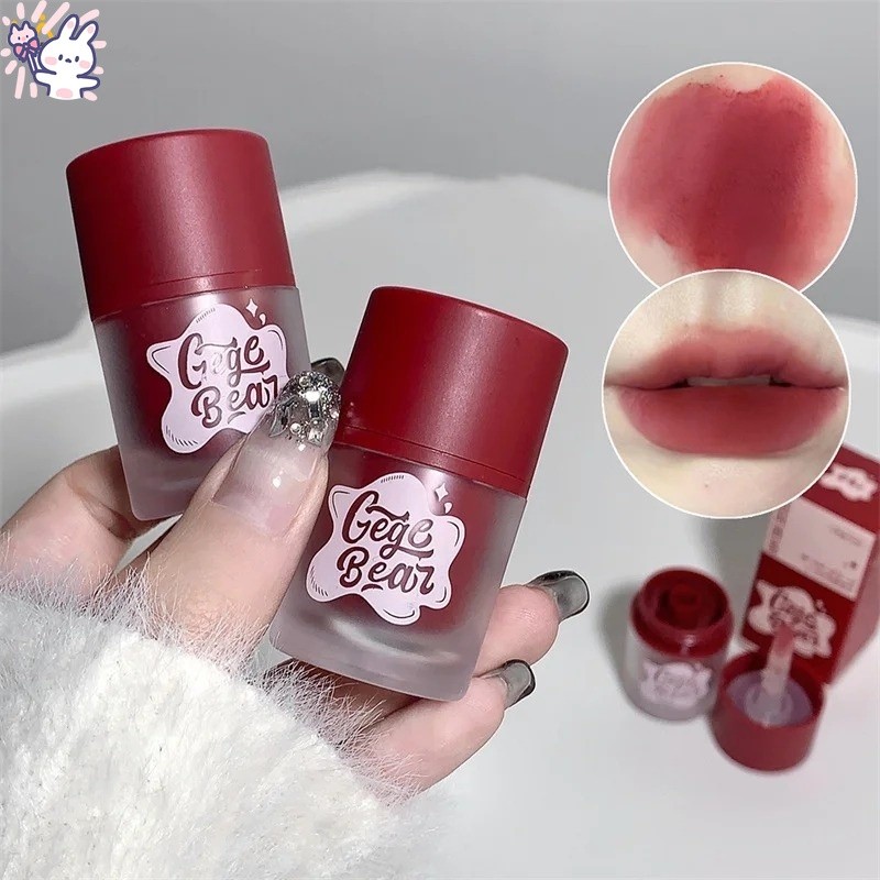 [YUE]กํามะหยี่ Matte ลิปสติก Liquid Lip Gloss กันน้ํา Long Lasting Lip Mud Red Lip Tint Lip Glaze Lip Mud Tint Blush ผู้หญิงเครื่องสําอาง