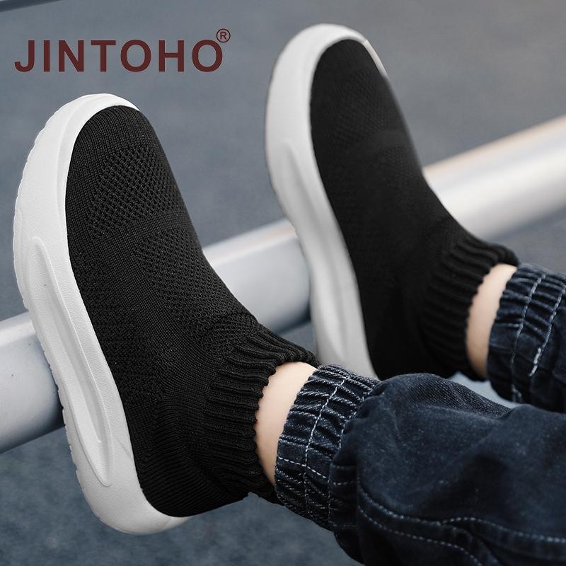 Jintoho High Top Kids รองเท้ากีฬาสีดําราคาถูกน้ําหนักเบารองเท้าผ้าใบเด็กผู้ชายรองเท้าเดินเด็กผู้หญิง