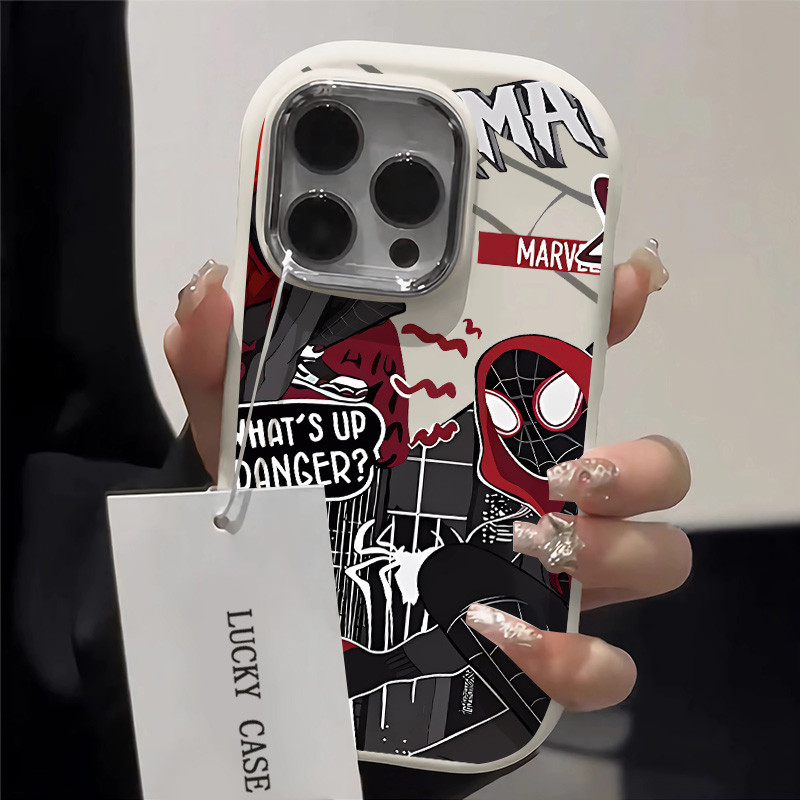 Chaopai การ์ตูน Spider Man เคสโทรศัพท์สําหรับ IPhone 15 13 11 14 12 Pro MAX 7/8 16 Plus IPhone SE2020 X XS MAX คุณภาพสูง Boutique เคสโทรศัพท์