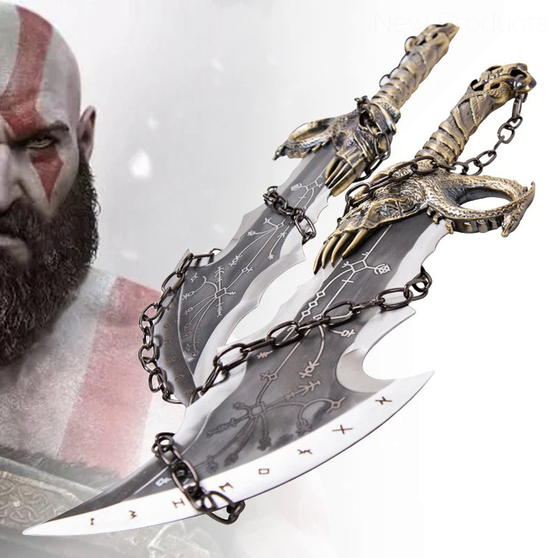 💝 45cm God of War 4 Sword Kratos Cosplay Prop Weapon PU Athena Blade Chaos Sword Real Ghost Leviatha