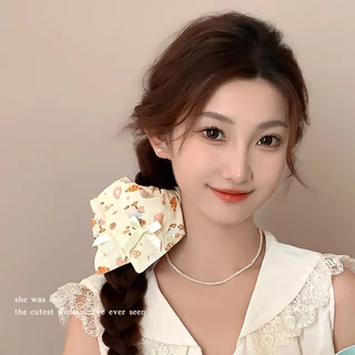 เกาหลีน่ารักหมี Bowknot หางม้า Scrunchies ผมผูกยางรัดผมเชือกอุปกรณ์เสริม