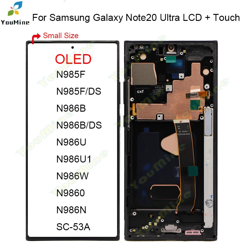 6.9 OLED สําหรับ Samsung Note20 Ultra LCD N985F จอแสดงผล Touch Screen Digitizer สําหรับ Samsung หมายเหตุ 20 Ultra 5G LCD N986B, N986U, N986W