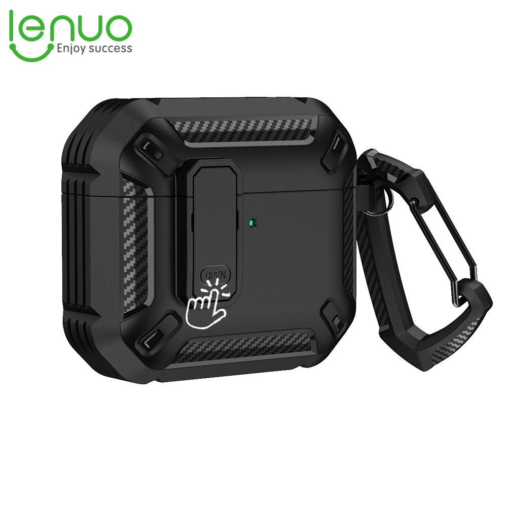 Lenuo สวิทช์ล็อคหูฟังสําหรับ AirPods 4 anc Pro 2 3 1 Airpod Pro2 Case ปลอก Anti-Lost Carabiner Anti-fall กันกระแทกฝาครอบหูฟังเอียร์บัด