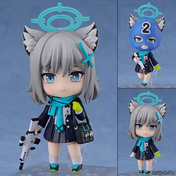Nendoroid 2265# Blue Archive Sunaookami Shiroko 10 ซม.รุ่น q face-changable รูปอะนิเมะตุ๊กตาของเล่น