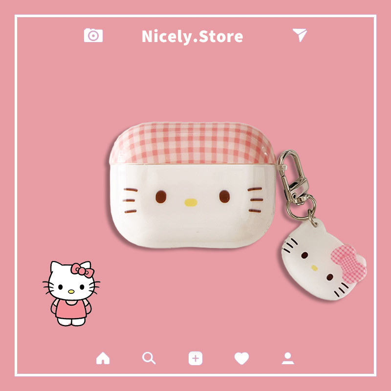 น่ารัก HelloKitty จี้ไร้สายบลูทูธหูฟังป้องกันกรณีใช้งานร่วมกับ Airpods 1 2 3 Pro Pro2 AirPods3 Dirt Resistance IMD ชุดหูฟังปลอก