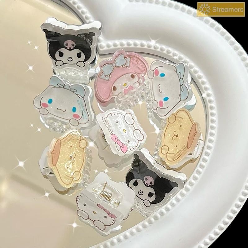 {Streamers} 1pc เด็กของขวัญวันเกิดคริสต์มาสน่ารัก Hello Kitty Sanrio ผม Claws สําหรับผู้หญิง Kuromi Melody คว้าคลิปสาว Cinnamoroll อะคริลิคคลิปฉลามใหม่