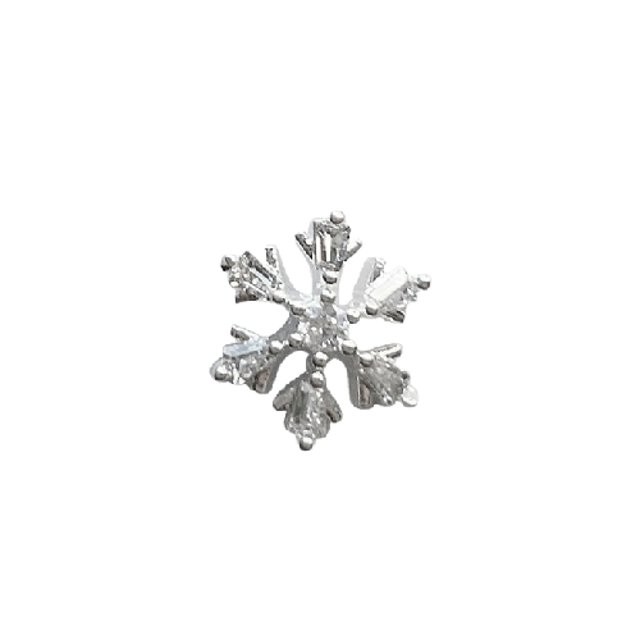 Manus White Silver Snowflake Nail Crystal Winter Parts x2pack