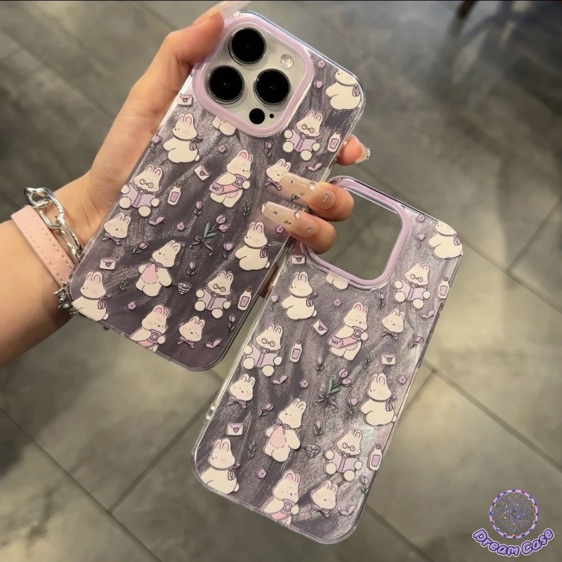 การ์ตูนกระต่ายลูกสุนัขโรแมนติกดอกไม้นุ่ม เคส Samsung A15 A05 A05s A23 A50 A14 A32 A53 A33 A34 A51 A03 A13 A25 A21s A12