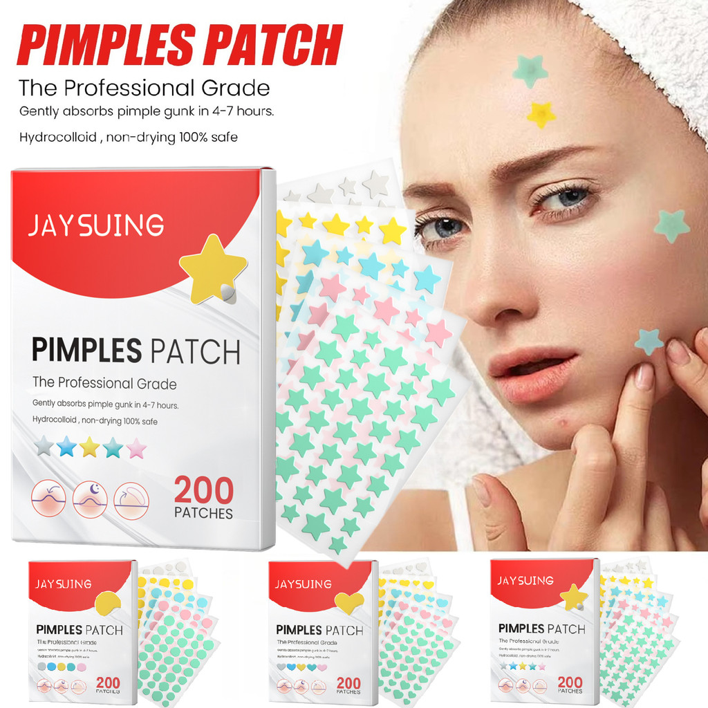 200 ชิ้นสิว Pimple Patch สติกเกอร์กันน้ํารักษาสิว Pimple Remover เครื่องมือ Blemishes ฝาครอบสิวสิวซ่