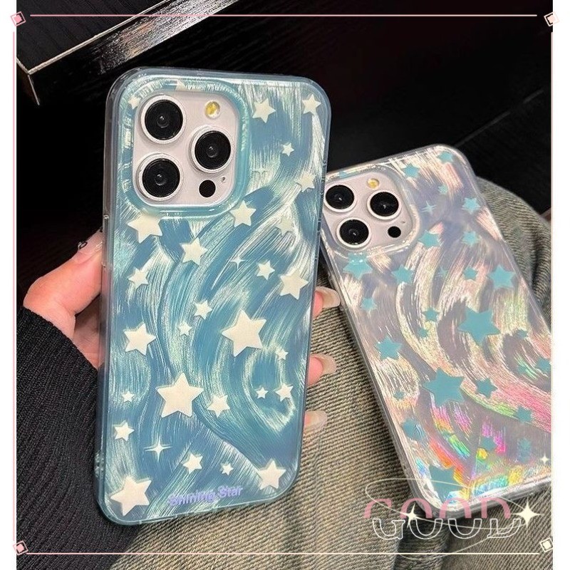 GOOD จากประเทศไทย เคส ไอโฟน ขนนกสีเงิน อ่อนนุ่ม TPU สำหรับiPhone 11 15 12 14 13 Pro Max 14/15PLUSดวงดาว การไล่ระดับสี
