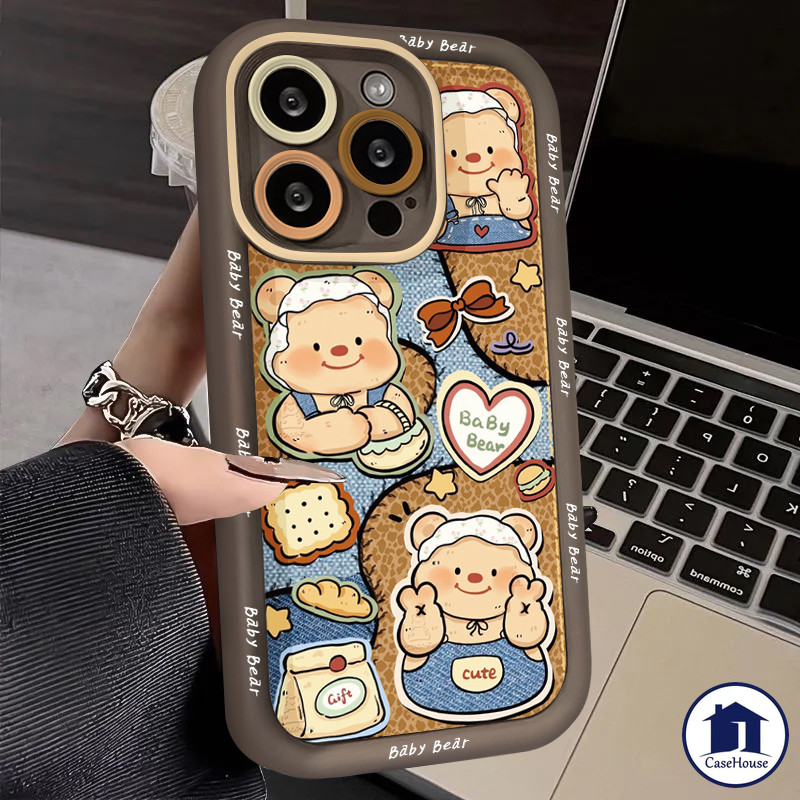 เคสนิ่มลายหมีเนยน่ารัก เข้ากันได้กับ Redmi 13C 10 9C 10C 12C 10A 12 9A 9 9T 9C NFC Note 9 11 13 12 8 10 Pro POCO M3 C55 ราคา ถูกที่สุด ดีลบีเคเค แกลเลอรีภาพที่ 4
